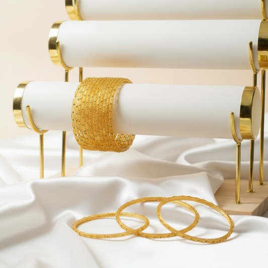 Raindrop Bangles - Mango Yellow (Set of 12)