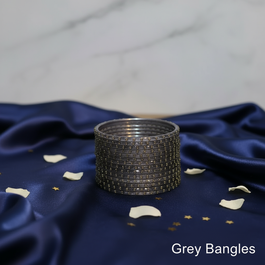 Raindrop Bangles - Grey (Set of 12)