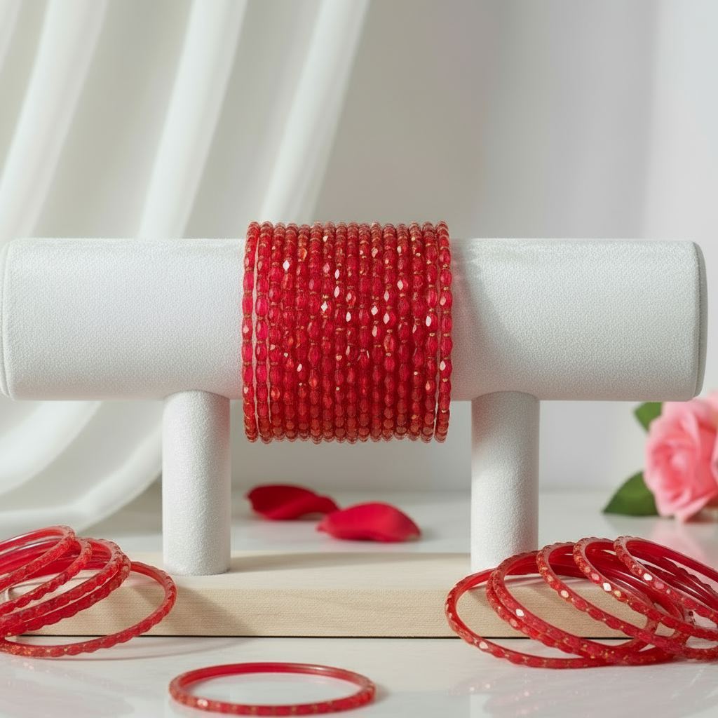 Raindrop Glass Bangles (set of 12)