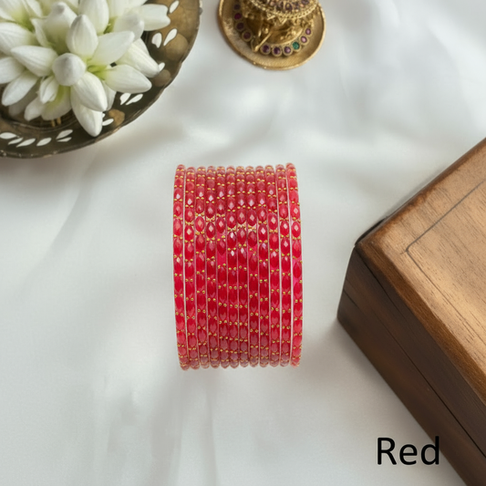Raindrop Bangles - Red (Set of 12)