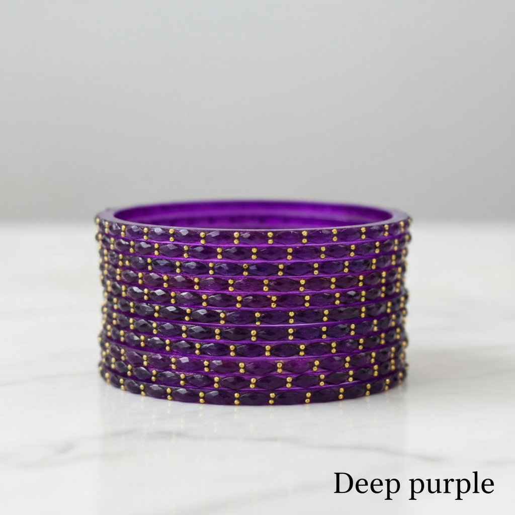 Raindrop Bangles - Deep Purple(Set of 12)