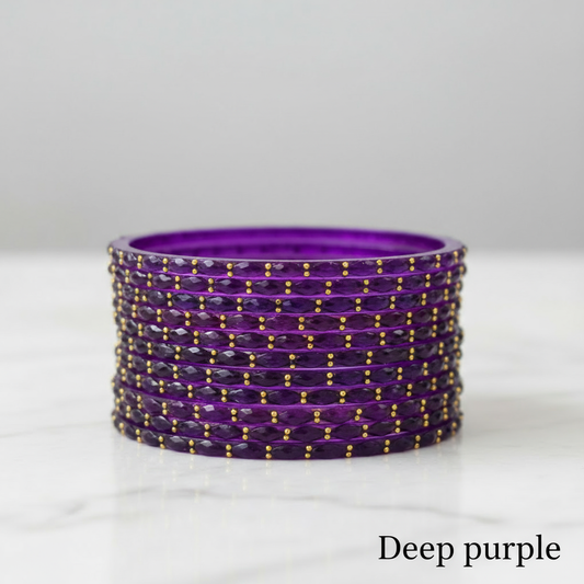 Raindrop Bangles - Deep Purple(Set of 12)