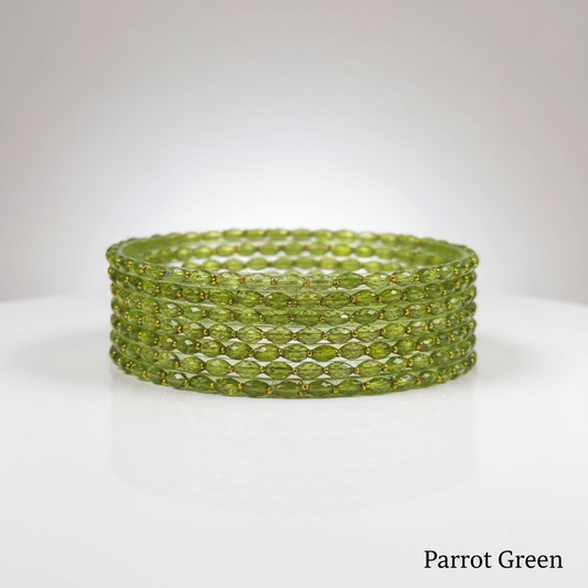 Raindrop Bangles - Parrot Green (Set of 12)