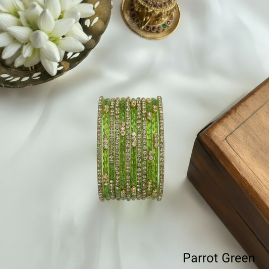 Jaipur Bangles - Parrot Green (Set of 12)