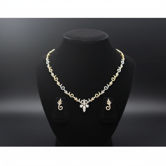 Gold Plated AD Stone Necklace set