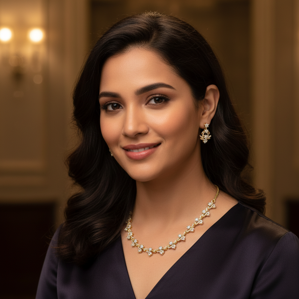 Gold Plated AD Stone Necklace set