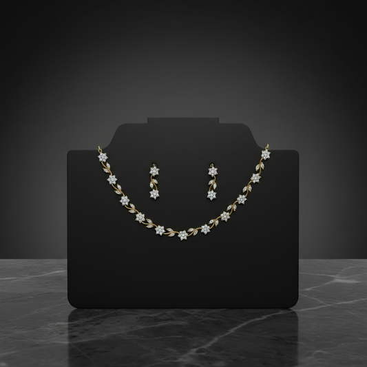 Gold Plated AD Stone Necklace set