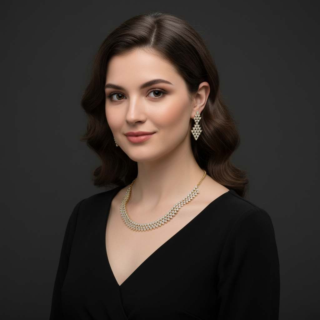 Gold Plated AD Stone Necklace set