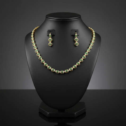 Gold Plated AD Stone Necklace set