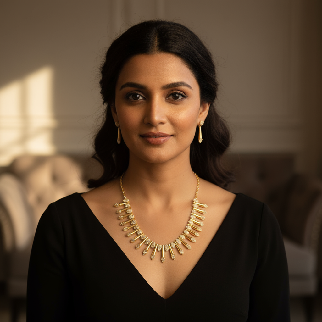 Gold Plated AD Stone Necklace set