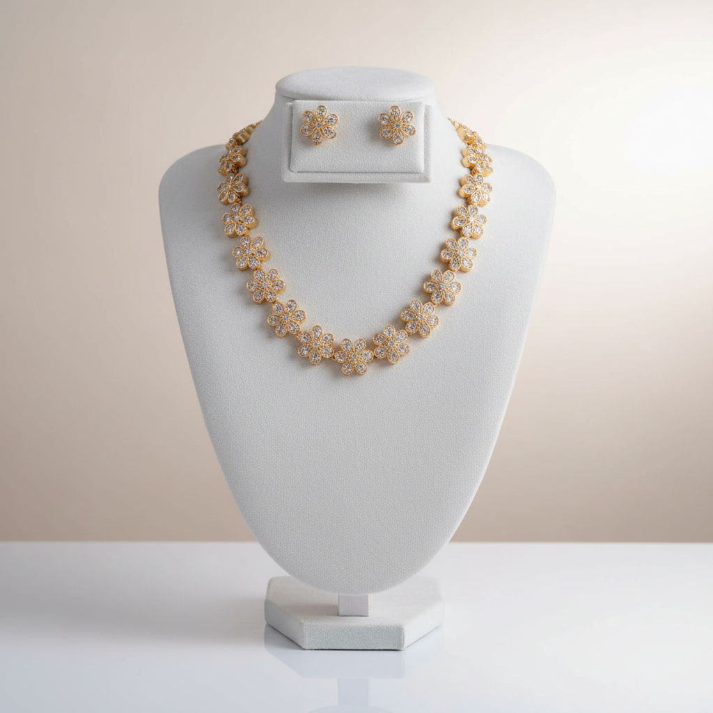 AD Floral Necklace Set