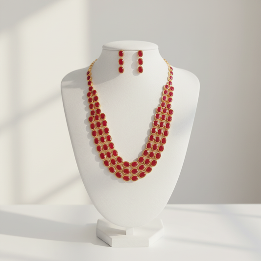 Gold Plated  Stone Necklace set