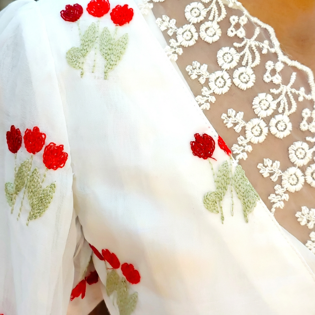 Premium Chanderi Embroidered Dress