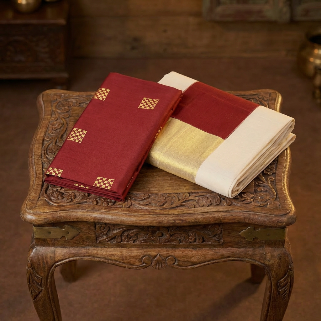 Traditional Kerala Kasavu Saree