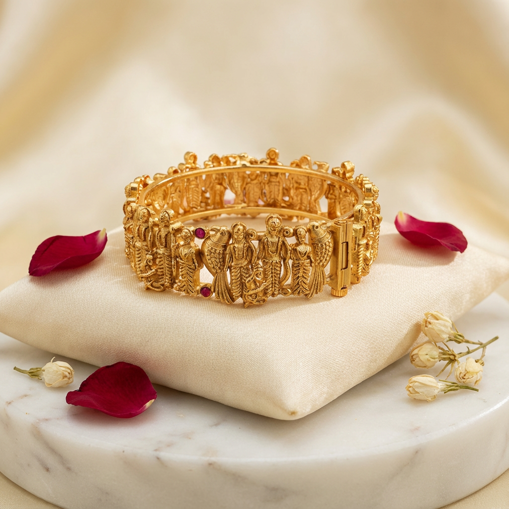 Traditional Temple Screw Bangles set of 2