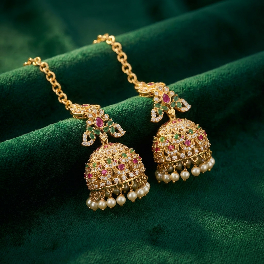 Earrings with ear-chain