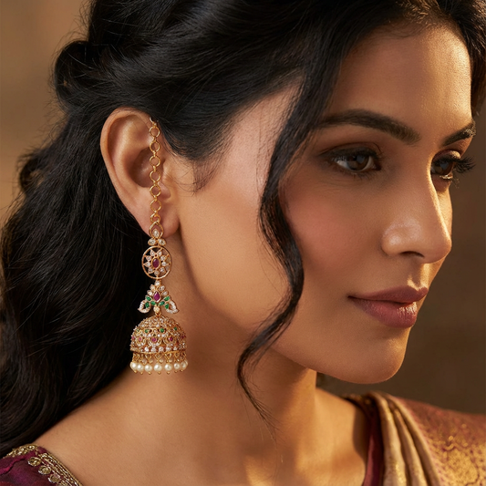 Earrings with ear-chain