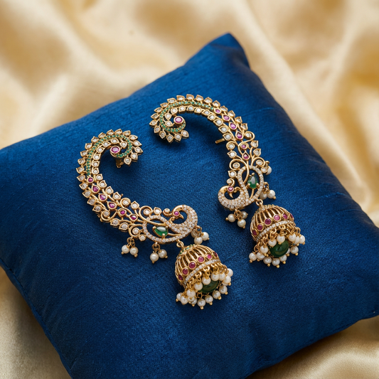 Earrings with ear cuffs
