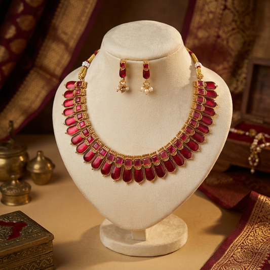 Red Palaka Necklace set