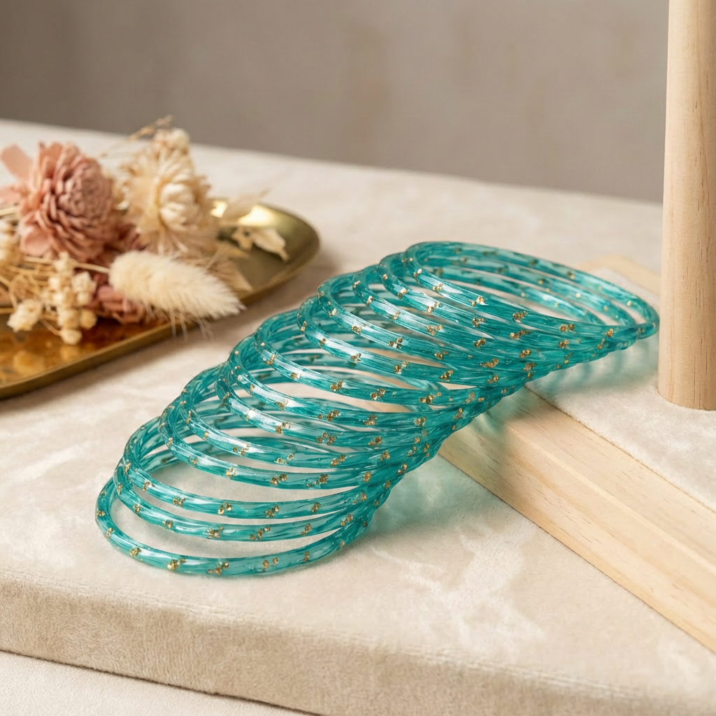 Raindrop Glass Bangles (set of 12)