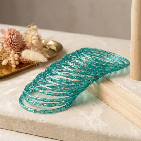 Raindrop Bangles - Turquoise (Set of 12)
