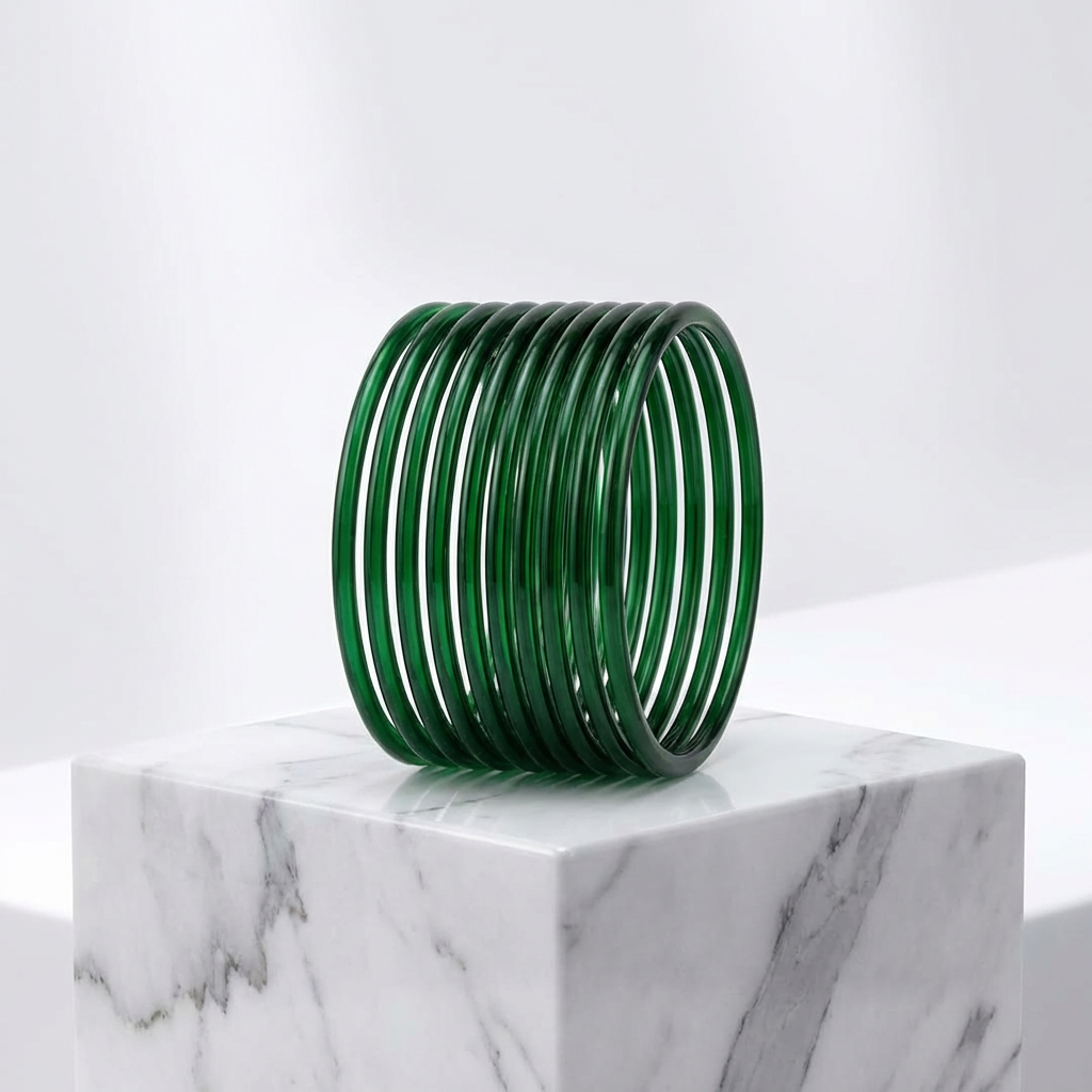Plain Glass Bangles (set of 12)