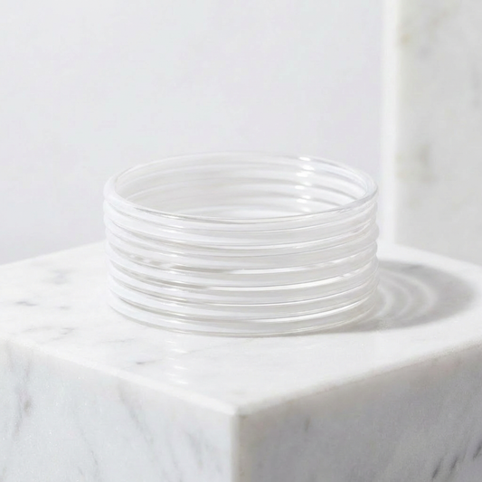 Plain Glass Bangles - White (set of 12) (Copy)