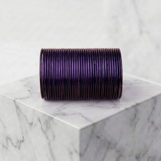 Plain Glass Bangles - Purple (set of 12)