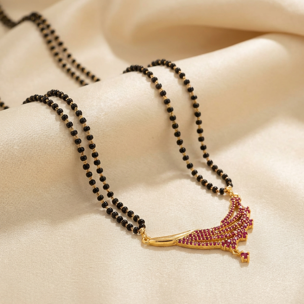 Gold plated Black Bead Necklace