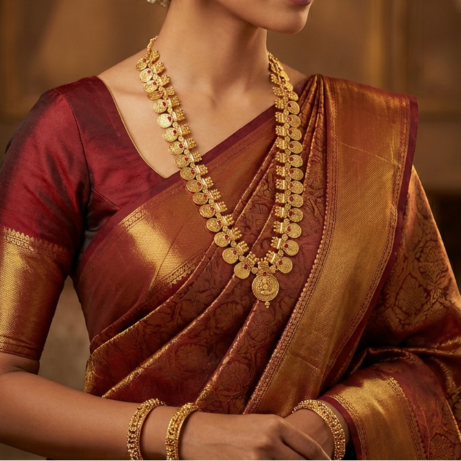 Gold plated Kasu Mala Necklace