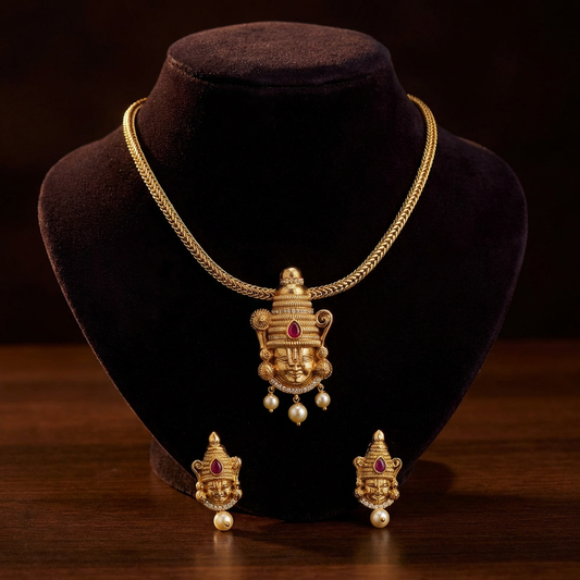 Venkateshwara Balaji Pendant Choker Necklace set