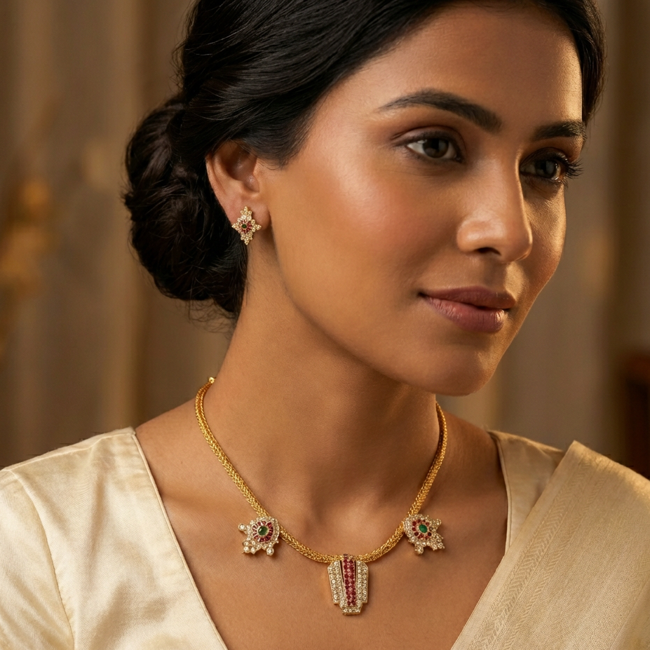 Balaji Pendant Choker Necklace set