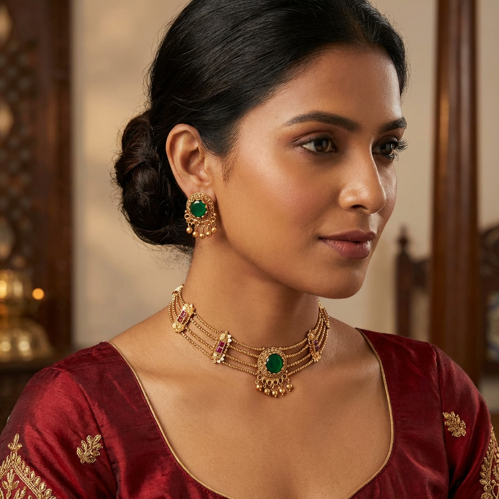 Layered Choker Necklace set
