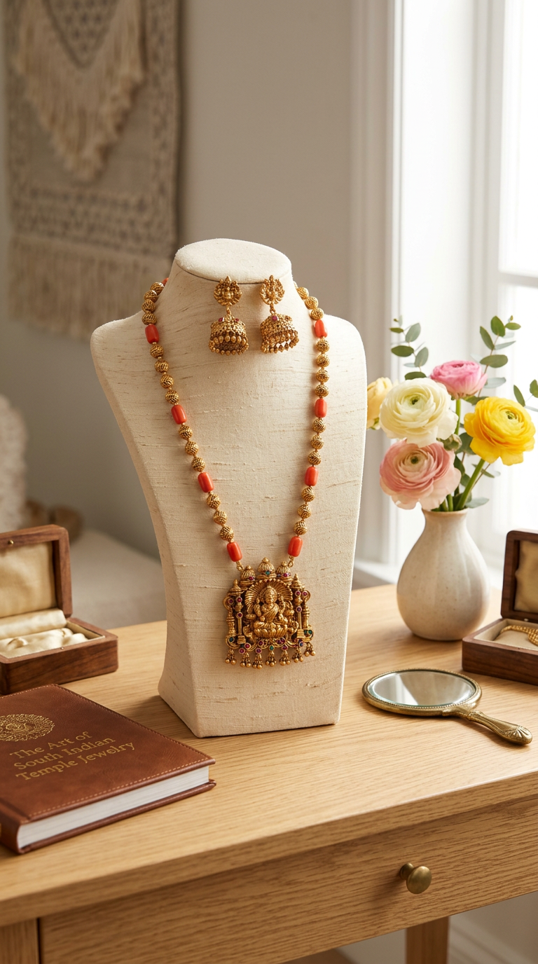 Lakshmi Pendant short necklace set(16 inch)