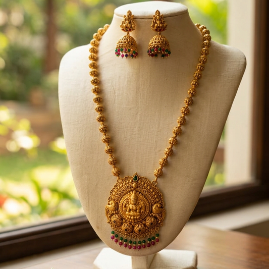 Lakshmi Pendant short necklace set(16 inch)