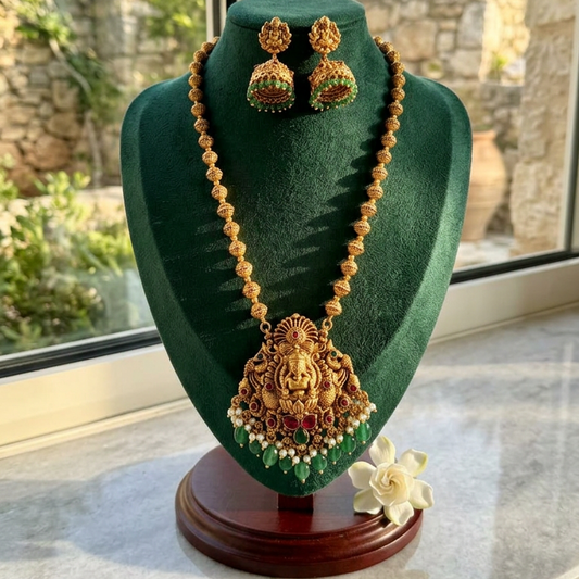 Lakshmi Pendant short necklace set(16 inch)