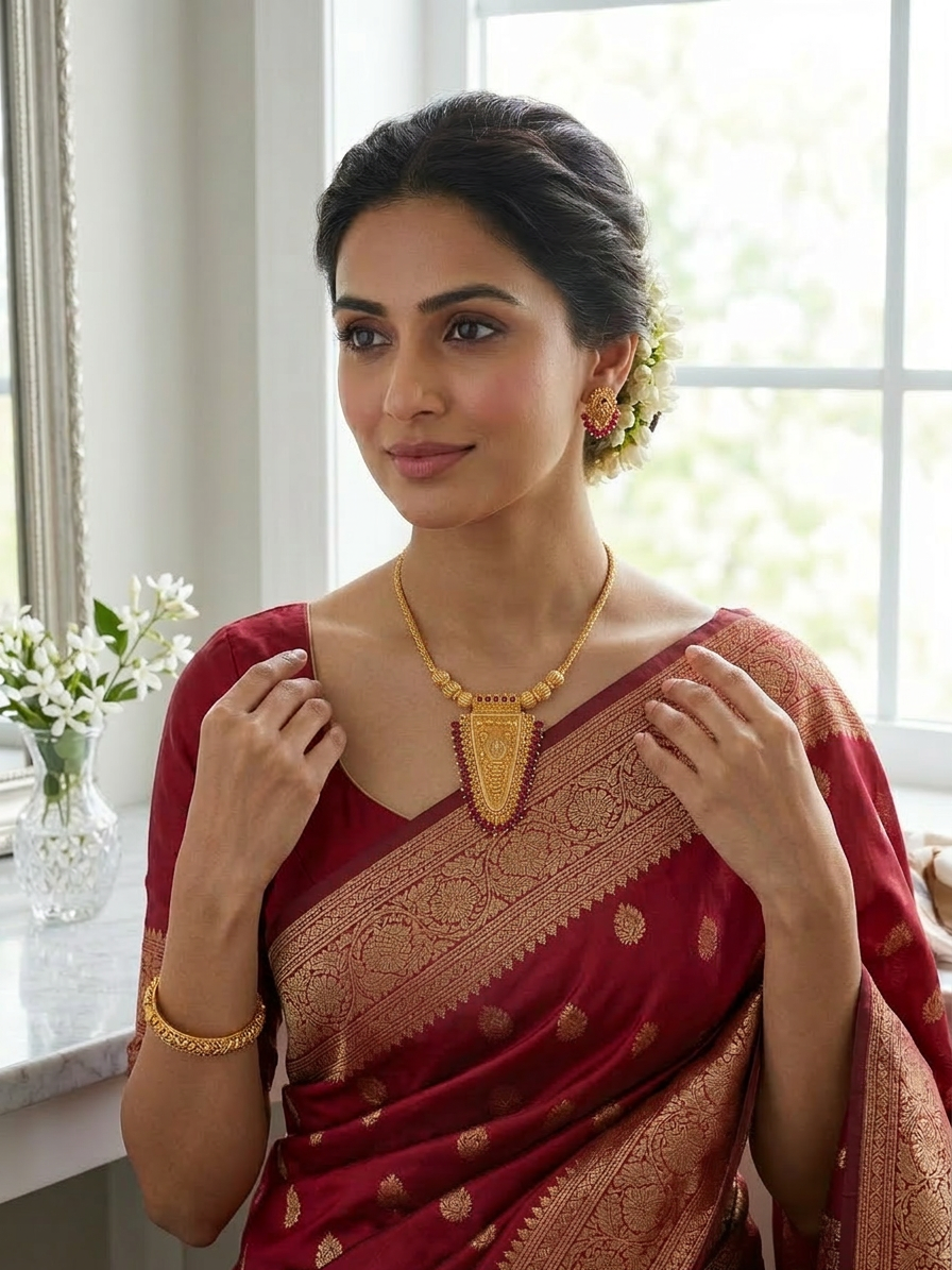 Gold Plated Nettipattam Necklace