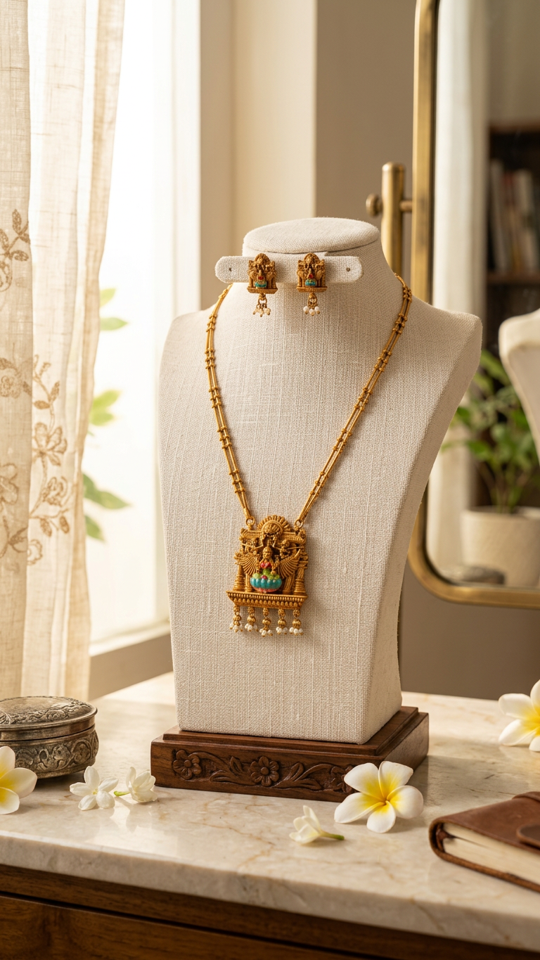 Meenakari traditional pendant necklace set