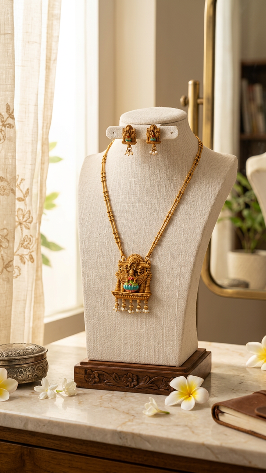 Meenakari traditional pendant necklace set