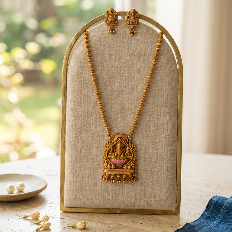 Meenakari traditional pendant necklace set