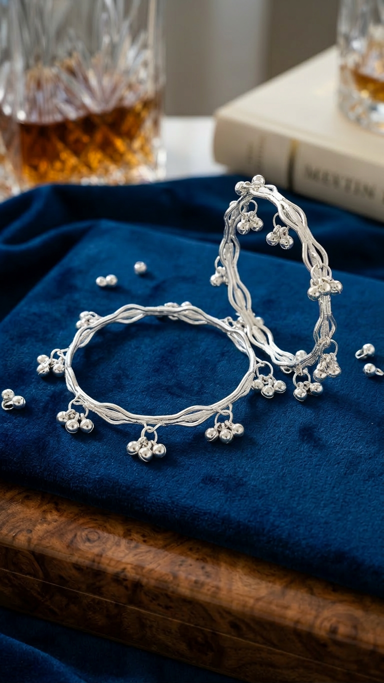 Ghungroo Bangles - Silver (set of 4)