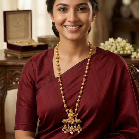 Lord Krishna Temple Necklace
