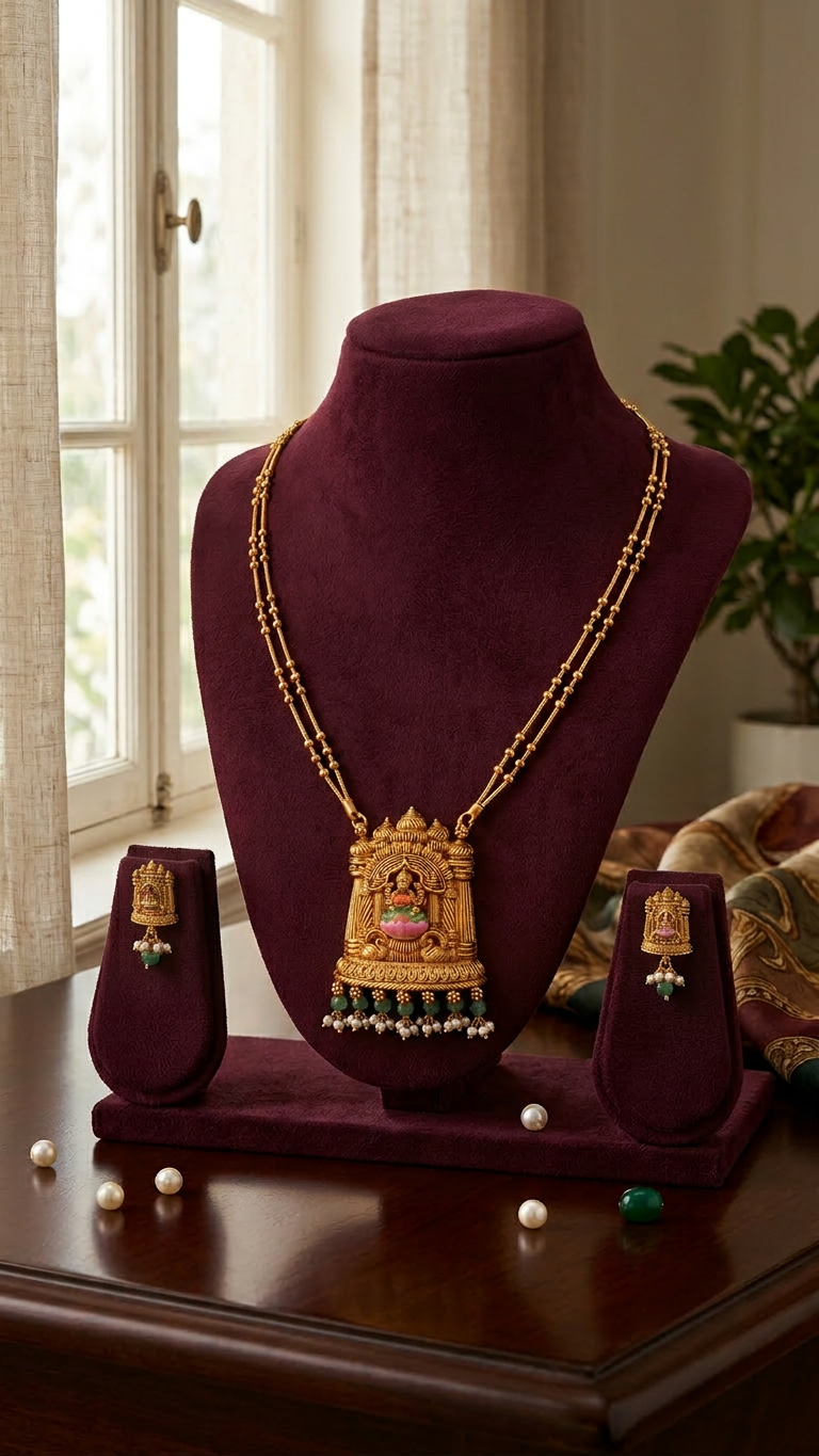 Meenakari traditional pendant necklace set