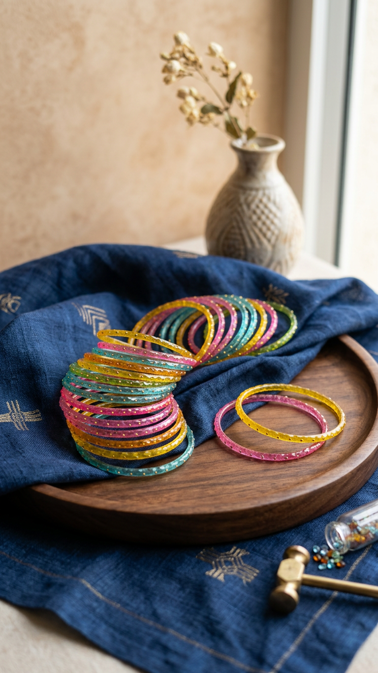 Raindrop Glass Bangles (set of 12)
