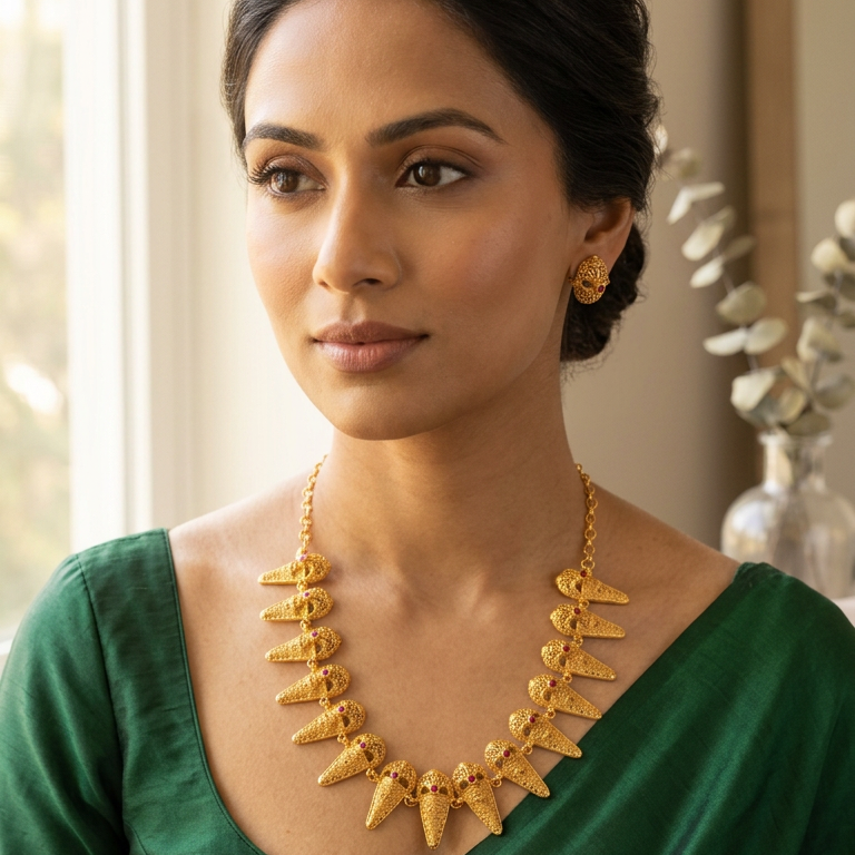 Gold Plated traditional Nettipattom Necklace