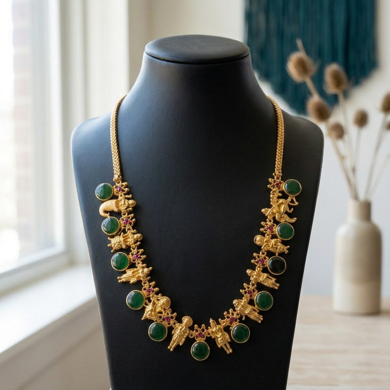 Gold Plated traditional Dasavadharam Necklace