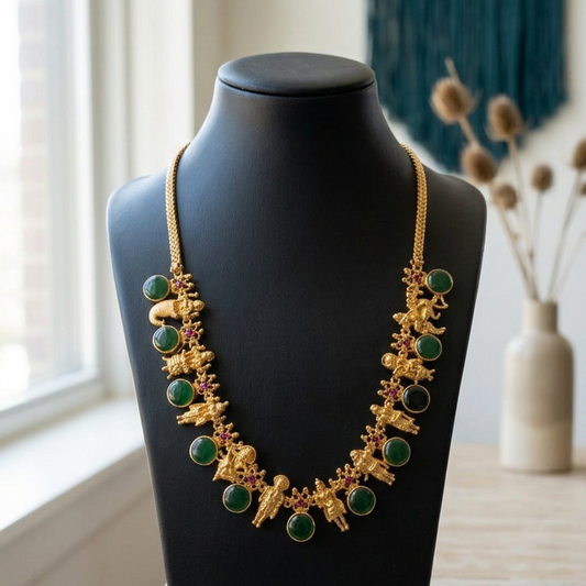 Gold Plated traditional Dasavadharam Necklace