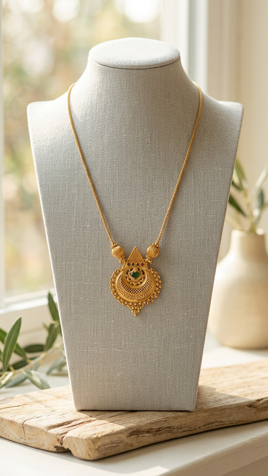 Gold Plated traditional palaka pendant Necklace