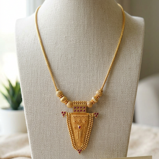Gold Plated Nettipattom Pendant Necklace