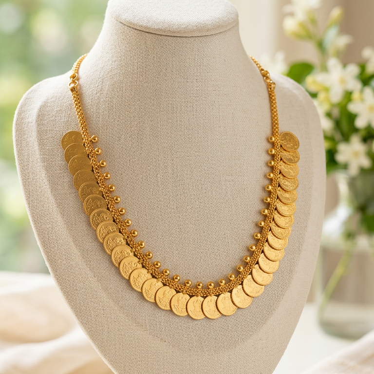 Gold Plated Kasu mala Necklace
